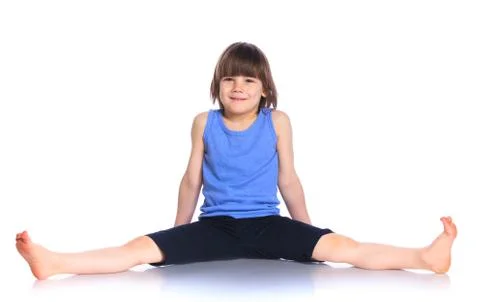 Boy practice yoga 写真素材