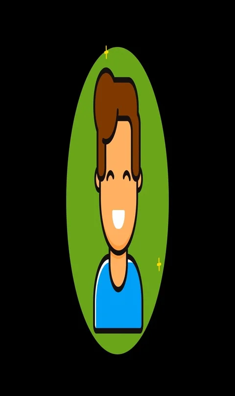 Boy Premium flat icon animated with alpha channel Stock Footage 101584295