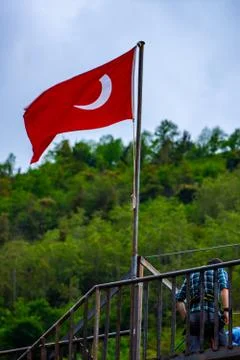 The boy preparing himself for zip line Stock Photos