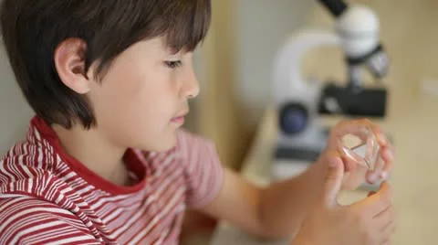 Boy with prism Stock Footage 21374765