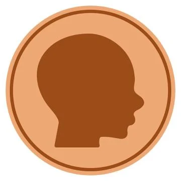 Boy Profile Bronze Coin Stock Illustration