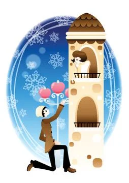 Boy Proposing A Girl Stock Illustration