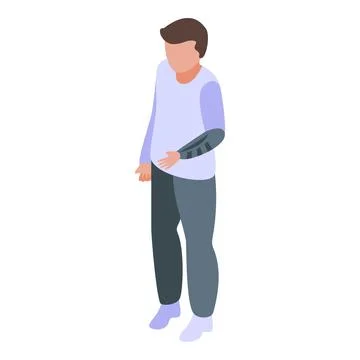 Boy prosthetic hand icon isometric vector. Doctor amputation 스톡 일러스트