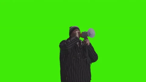 Boy protesting with megaphone 스톡 동영상 172984247