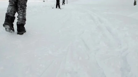 Boy pulling a sled Stock Footage 237478942