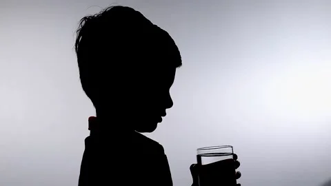 A boy pure water drinking Stock Footage 135896896