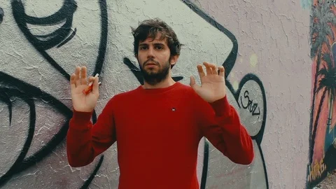 Boy Puts Hands Down and Walks Away Video stock 87201304