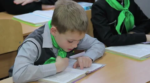 Boy Reading Book 1 Stock Footage 35016361