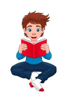 Boy is reading a book. Stock-Illustration