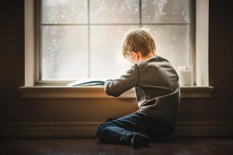 Boy Reading Book Stock Photos