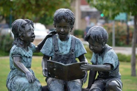 Boy Reading Statue Stock Photos