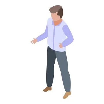 Boy ready for programming icon, isometric style Stock Illustration