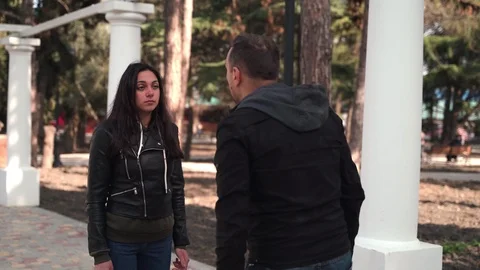 Boy really yells at her and quarrel with her Stock Footage 127061802