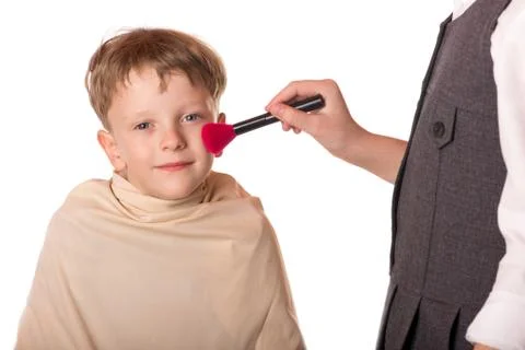 Boy at a reception at the barber Stock Photos