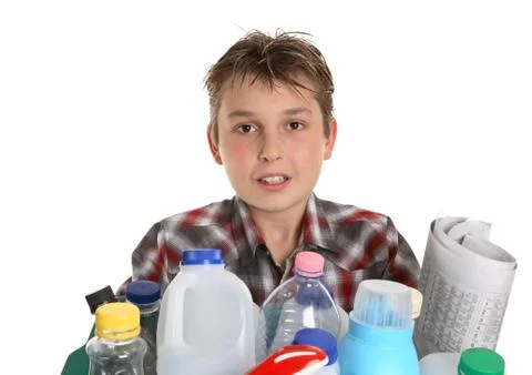 Boy with recycling Stock Photos