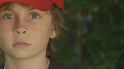 Boy Red Cap Stockbeeldmateriaal 160465