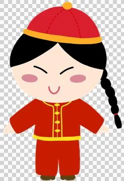 A boy in red costume Stock Illustration