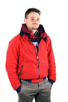 Boy with red jacket Stock Photos