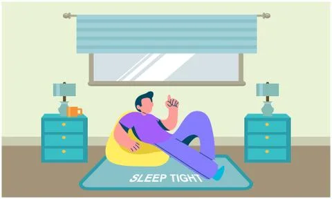 Boy is relaxing at home Stock Illustration