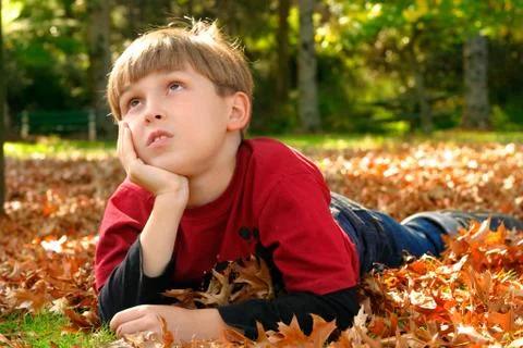 Boy resting in the park Stock Photos