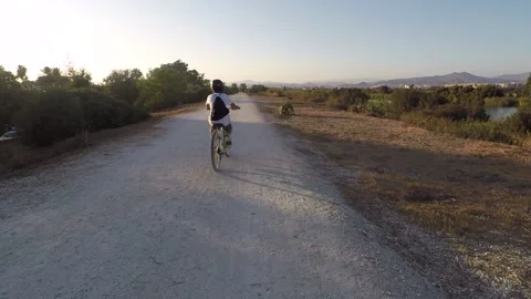 Boy rides bike Stock Footage 163019815