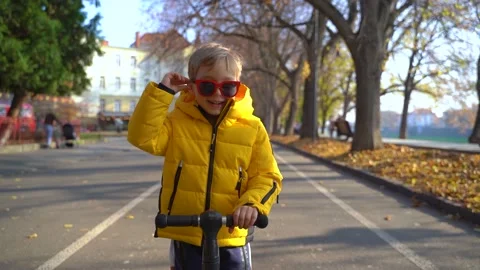 Boy rides on roller Stock Footage 165272171