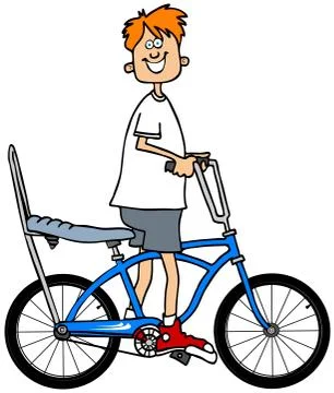 Boy riding a bicycle Stock Illustration