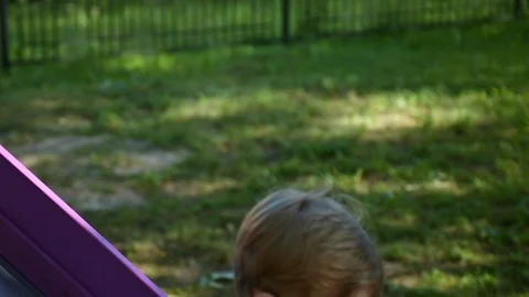 Boy riding a roller coaster. Stock Footage 92455347