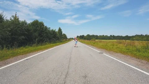 Boy Riding On Skateboard Video stock 79497522