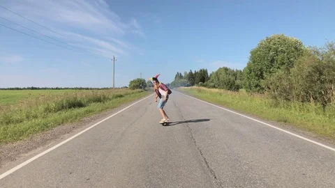 Boy Riding On Skateboard Video stock 79498492