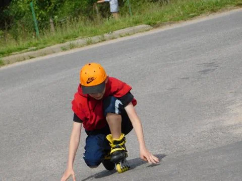 The boy in the roller Stock Photos
