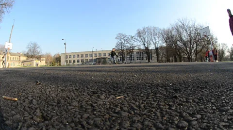Boy on rollers Stock Footage 36784809