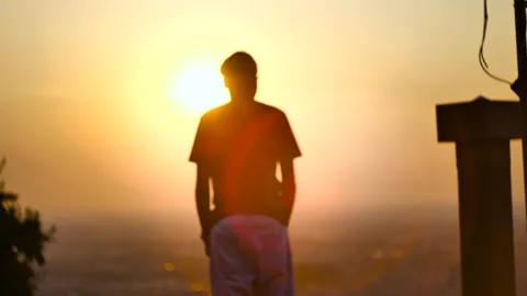 Boy On The Roof Video stock 250557396