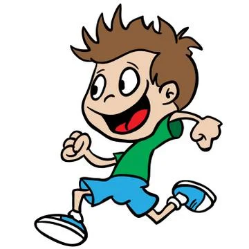 Boy run Stock Illustration