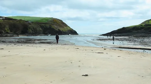 Boy running on the beach Video stock 236709458