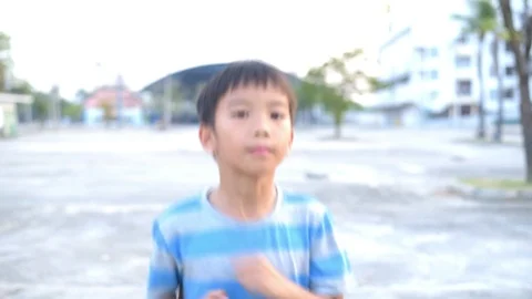 Boy running Stock Footage 86636661