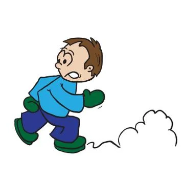Boy running Stock Illustration