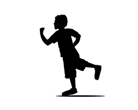 Boy running illustration Stock Illustration