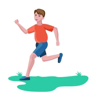 Boy running or jogging Stock-Illustration