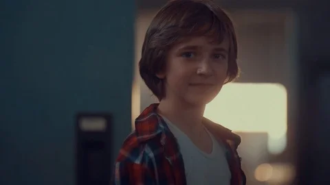 Boy running running in the warehouse. shot in slow motion Stock Footage 75783762