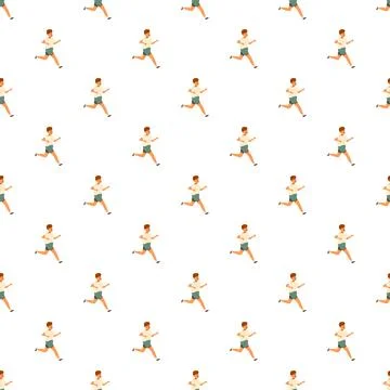 Boy running seamless pattern for active lifestyle background Stock Illustration