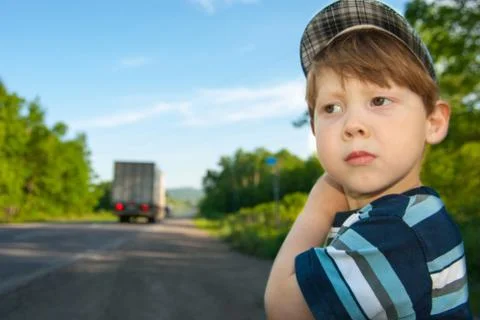 Boy with a sad look Stock Photos
