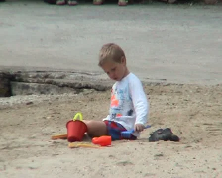Boy in Sand Stock Footage 8956806