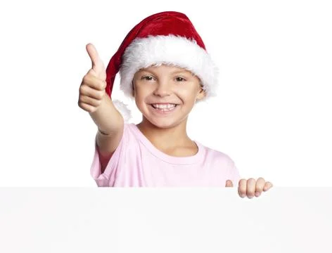 Boy in Santa hat Stock Photos