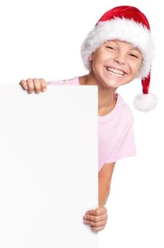 Boy in Santa hat Stock Photos