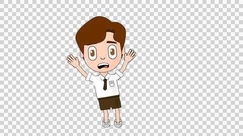 Boy Scared Cartoon Character Alpha Avatar Stock Illustration