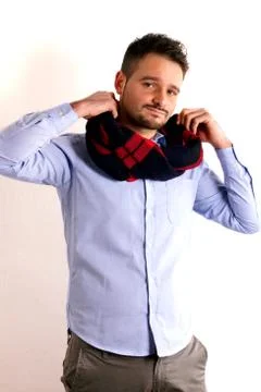 Boy with scarf Stock Photos