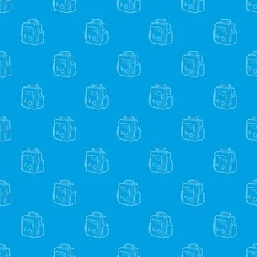 Boy school bag pattern seamless blue 库存插图