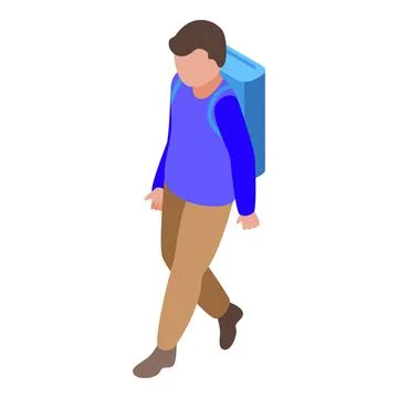 Boy scout icon isometric vector. Trip adventure Stock Illustration