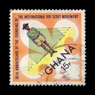 Boy scout postage stamp Stock-Fotos